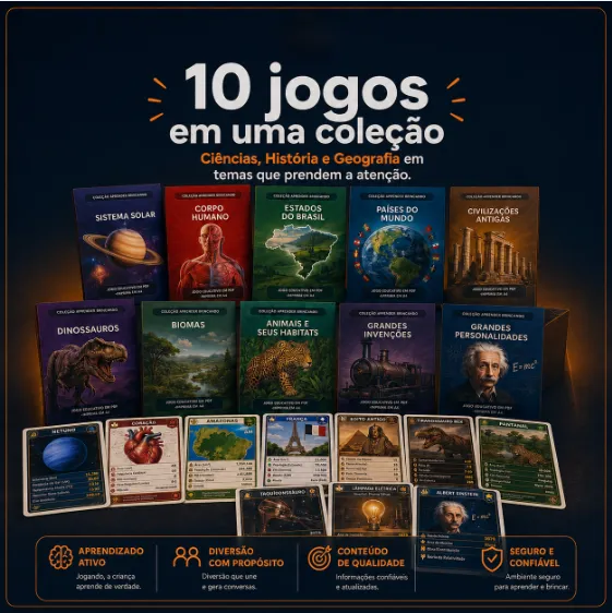 10 jogos educativos reunidos em uma coleção para imprimir e jogar