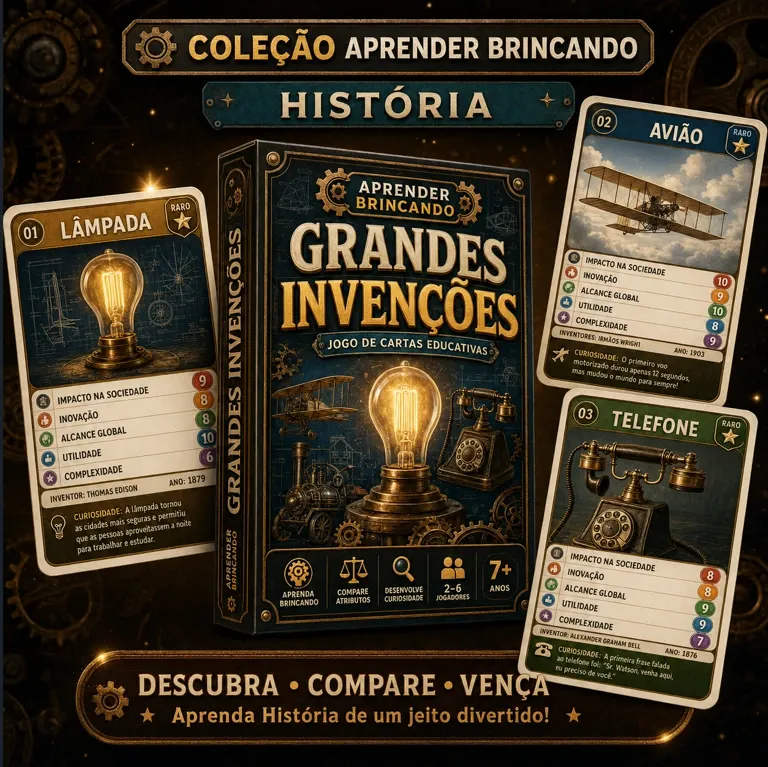 Jogo educativo Grandes Invenções